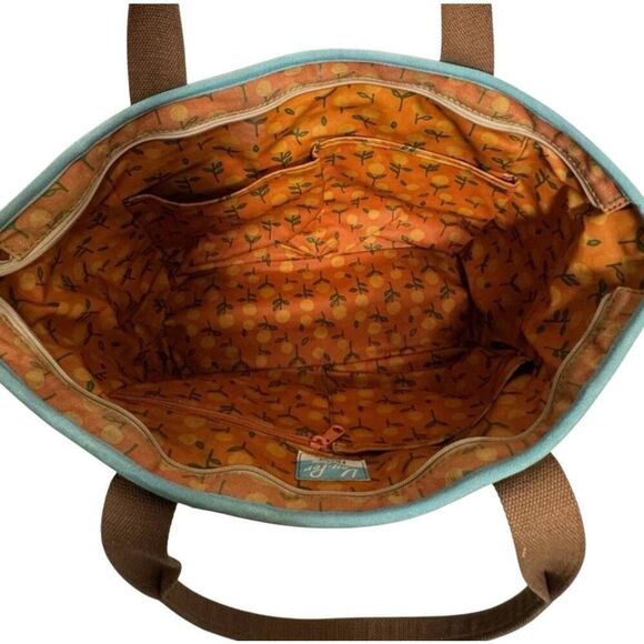 Fossil Tote Shoulder Bag Large Canvas Key Per Bird Cage - Picture 8 of 15